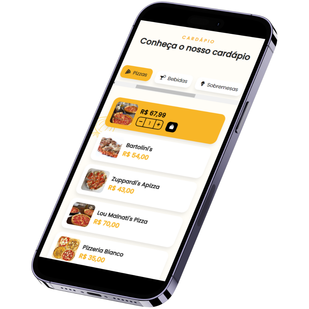 celular com cardapio